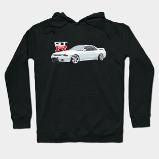 R32 GTR WHITE V SPEC II N1 326 CRYSTAL WHITE ON TES Hoodie